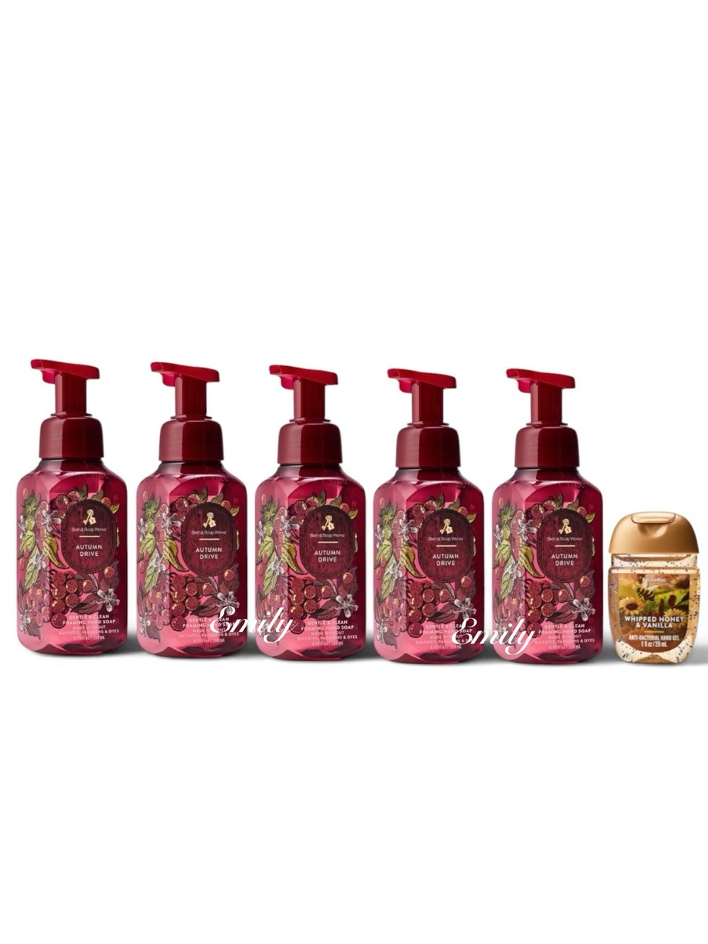 NEW! 5X AUTUMN DRIVE Bath & Body Works Foaming Hand Soap 8.75 fl oz Set Bundle